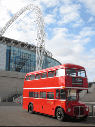 Iconic Wembley arch overhead