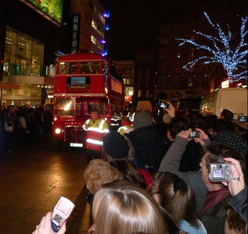 Open Topper enters Leicester Square