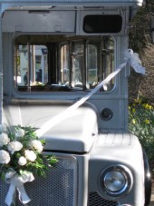 Bonnet with wedding sash